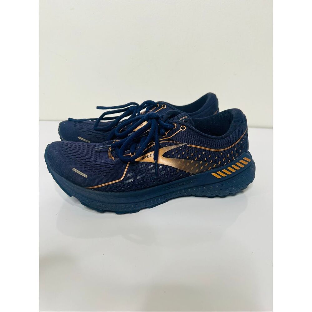 Brooks Adrenaline 21 Navy Blue Copper Running Sneakers Sz 8 Womens